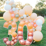 Gaeaspace  -  73/93cm Giant Number Mosaic Balloon Frame Birthday Balloon Filling Box Birthday Party Decorations Kids Anniversary Wedding Decor