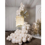 Gaeaspace  -  Pearl White Sand Double Stuffed Balloons Arch Garland Kit For Bridal Baby Shower Wedding Anniversary Birthday Party Decoration