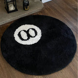 Gaeaspace  -  Halloween 8 Ball Rug Indoor Home Decoration Spooky Halloween Gifts 8 Ball Accent Round Tufting Soft Rug Horror Movie Mat