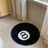 Gaeaspace  -  Halloween 8 Ball Rug Indoor Home Decoration Spooky Halloween Gifts 8 Ball Accent Round Tufting Soft Rug Horror Movie Mat