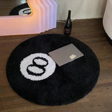 Gaeaspace  -  Halloween 8 Ball Rug Indoor Home Decoration Spooky Halloween Gifts 8 Ball Accent Round Tufting Soft Rug Horror Movie Mat