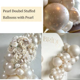 Gaeaspace  -  Pearl White Sand Double Stuffed Balloons Arch Garland Kit For Bridal Baby Shower Wedding Anniversary Birthday Party Decoration