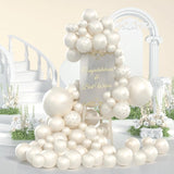 Gaeaspace  -  Pearl White Sand Double Stuffed Balloons Arch Garland Kit For Bridal Baby Shower Wedding Anniversary Birthday Party Decoration