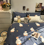 Gaeaspace  -  Cute cartton blue duck bedding set kid teen man boy,cotton twin full queen King home textile bed sheet pillow case quilt cover