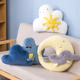 Gaeaspace  -  New Long Plush Sky Pillows Emotional Sun Moon Cloud Shaped Pillow Room Chair Decor Seat Cushion Best Xmas Birthday Gift