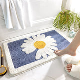 Gaeaspce  -  Daisy Entrance Door Mat for Bedroom Living Room Super Absorbent Kitchen Carpets Non-Slip Bathroom Floor Rugs Soft Foot Pad Rug