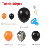 Gaeaspace  -  100Pcs/set Halloween Decorations Balloons Garland Kit Black Orange Latex Globos Balloon Arch for Halloween Party Decor Supplies