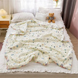 Gaeaspace  -  Children Muslin Cotton Quilt Air-conditioning Comforter Soft Kids Blanket Quilt With Fiber Filling Boy Girl Blanket Quilting