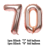 Gaeaspace  -  70 Years Old Happy Birthday Balloon Banner Sticker Latex Helium Balloons Paper Pompoms For 70th Anniversary Decorations Adult