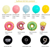 Gaeaspace  -  151 Pieces Of Macaron Pastel Latex Balloon Arched Wreath Set Donut Popcorn Foil Balloon Birthday Party Supplies Girl Decoration