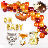 Gaeaspace  -  Forest Jungle Theme Animals Party Decor Latex Balloons Arch Kit Hedgehog Squirrel Fox Raccoon For Baby Shower Kids Birthday