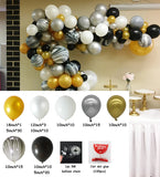 Gaeaspace  -  126pcs White Black Gold Silver Balloon Garland Arch Kit Happy New Year Decoration Baby Shower Birthday Party Event Supplies