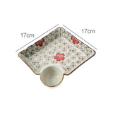 Gaeaspace  -  Ceramic Dish Dumplings Bowl Sushi Plate with Sauce Dish Kitchen Tableware Dinner Plates Dessert Cake Fruit Plate Tray