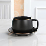 Gaeaspace  -  Modern Coffee Mugs Cup Matte Black Cups Ceramic Mug Coffe Cup and Saucer Tumbler Mugs Coffee Cups Kawaii Mug Cute Cup Cold Cups