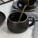 Gaeaspace  -  Modern Coffee Mugs Cup Matte Black Cups Ceramic Mug Coffe Cup and Saucer Tumbler Mugs Coffee Cups Kawaii Mug Cute Cup Cold Cups