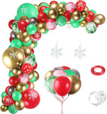 Gaeaspace   -  146 Pcs Of Green Red Polka Dot Agate Confetti Balloon Garland Arch Kit Snowflake Christmas New Year Party Decoration Background