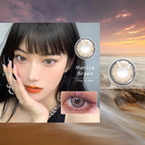 Gaeaspace  -  2pcs/pair Natural Lenses 3 Tone Monica Series Contact Lenses Colored Lenses for Eyes Eye Contacts Yearly Use(DIA:14.5mm)