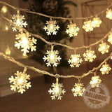 Gaeaspace  -  Happy New Year  White Snowflake LED Light Merry Christmas Decorations For Home  Christmas Tree Ornament Xmas Navidad Gifts