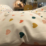 Gaeaspace  -  Cute sweet heart bedding set,simple single double cotton twin full queen King home textile bed sheet pillow case quilt cover