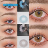 Gaeaspace  -   Wine Gray Colored Contact Lenses soft for eyes small Beauty Pupil myopia prescription degree yearly natural new big