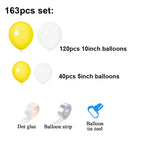 Gaeaspace  -  163Pcs/set Light Yellow White Balloons Garland Arch Chain for Baby Shower Decor Wedding Girls Birthday Party Decoration