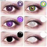 Gaeaspace  -  1 Pair(2pcs) 10 Tone Halloween Cosplay Colored Contact Lenses Colored Lenses for Eyes Anime Cosmetic Eye Color Lens