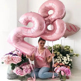 Gaeaspace  -  40inch Pastel Baby Blue Pink Foil Number Balloon 1 2 3 4 5 6 7 8 9 Birthday Party Baby Shower Wedding Decoration Festival Ballon