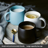 Gaeaspace  -  Simple Ceramic Mug Porcelain Matte Coffee Mug Creative Matte Pure Color Coffe Cugs Breakfast Milk Cup Coffee Set