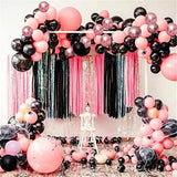 Gaeaspace  -  86pcs Black Pink Balloon Garland Arch Kit Rose Gold Metallic Balloons Birthday Party Wedding Baby Shower Graduation Decoration