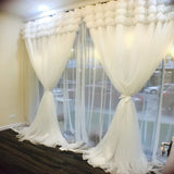 Gaeaspace  -  Fashion Princess White Blackout Curtains for Living Room Korean 3 Layers Fairy Sheer Drapes for Girls' Bedroom Home Deco Fabrics