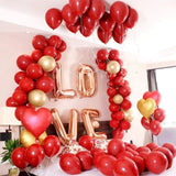 Gaeaspace  -  Red Gold Balloon Garland Arch Kit Gold Confetti Ballons For Girls Birthday Bachelorette Engagement Party Wedding Decoration