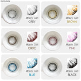 Gaeaspace  -  2pcs/pair Lenses Colored Contact Lenses for Eyes MAXIY GIRL Series 6 Tone Dia 14.5mm Comestic Color Contacts