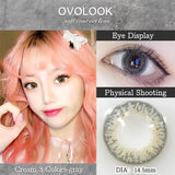 Gaeaspace  -  2pcs/pair Cream Lenses 2 Tone Series Contact Lenses Colored Lenses for Eyes Eye Color Lens Yearly Use (DIA:14.5mm)