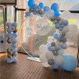 Gaeaspace  -  130pcs Blue Silver White Garland Arch Set Confetti Ballon For Baby Shower Gender Exposure Wedding Girl Birthday Party Decoration