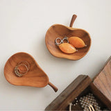 Gaeaspace  -  Wood Sauce Plate Teak Apple Pear Floret Plates Wooden Wasabi Sauces Dispenser Oil Container Dining Room Accessories for Ketchup