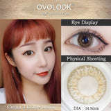 Gaeaspace  -  2pcs/pair Cream Lenses 2 Tone Series Contact Lenses Colored Lenses for Eyes Eye Color Lens Yearly Use (DIA:14.5mm)