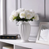 Gaeaspace  -  Modern Minimalist Europe Style Ceramic Flower Vase Ornaments Creative Tabletop Flower White Vase Home Christmas Decoration