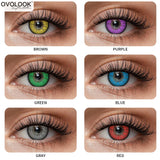 Gaeaspace  -  1 Pair Cosplay Lenses 6 Tone Colored Lenses for Eyes Colorful Contact Lenses Eye Color Lens Eye Contacts Yearly Use