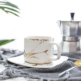 Gaeaspace  -  Marble Coffee Cup, Black and White Cup and Saucer Cup. High Quality Coffee Cup, Coffee Set, Coffee Saucer Cup