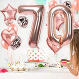 Gaeaspace  -  70 Years Old Happy Birthday Balloon Banner Sticker Latex Helium Balloons Paper Pompoms For 70th Anniversary Decorations Adult