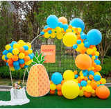 Gaeaspace  -  129 Pcs DIY Party Balloon Garland Arch Kit Yellow Orange and Blue Balloons Wedding Birthday Graduation Anniversary Decoration