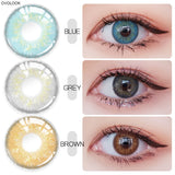 Gaeaspace  -  2pcs/pair Lenses 3 Tone Colored Contact Lenses for Eyes Beautiful Colorful Eyes Lenses Color Contacts