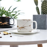 Gaeaspace  -  Marble Coffee Cup, Black and White Cup and Saucer Cup. High Quality Coffee Cup, Coffee Set, Coffee Saucer Cup