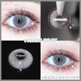 Gaeaspace  -  blue gray yellow Colored lens small Beauty Pupil Contact Lenses for eyes Cosmetic Degree myopia 2pcs/pair prescription