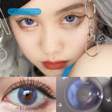 Gaeaspace  -  Butterfly Blue Colored Contact Lenses soft for eyes small Beauty Pupil myopia prescription degree yearly natural new