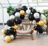 Gaeaspace  -  Blak Gold Balloon Garland Arch Kit Gold Confetti Transparent Ball For Birthday Wedding New Year Party Decoration Supplies