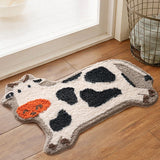 Gaeaspace  -  Cow Bathroom Mat Fluffy Flocking Carpet Bath Tub Side Anti Slip Rug Floor Pad Animal Doormat Home Kids Room Nursery Decor