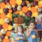 Gaeaspace  -  102Pcs Yellow Orange Gold Autumn Theme Thanksgiving Halloween Pumpkin Balloons Garland Kit Globos Wedding Birthday Party Decor