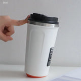 Gaeaspace  -  380/520ML Simple Suction Mug Thermos Stainless Steel Double Insulated Coffee Cup Keep Warm Flask Portable Travel Car Ice Cup