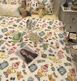 Gaeaspace  -  Cute cartoon bedding set kid teen,colorful single double cotton twin full queen home textile bed sheet pillow case quilt cover